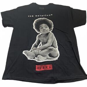 Notorious BIG Baby Graphic Tee Black 90s Hip Hop Rap Shirt